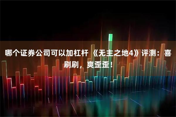 哪个证券公司可以加杠杆 《无主之地4》评测：喜刷刷，爽歪歪！
